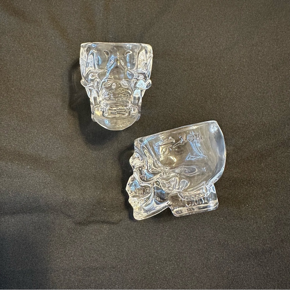 2 Crystal Head Vodka Skull Shot Glasses